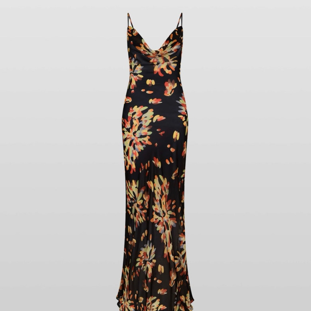 Rat & Boa Catarina Gold and Black Slip Maxi Dress